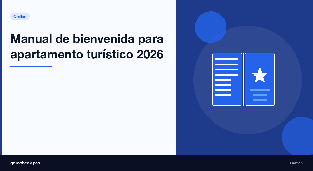 Manual de bienvenida para apartamento turístico