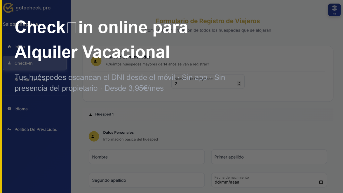 Check-in online para alquiler vacacional con Gotocheck