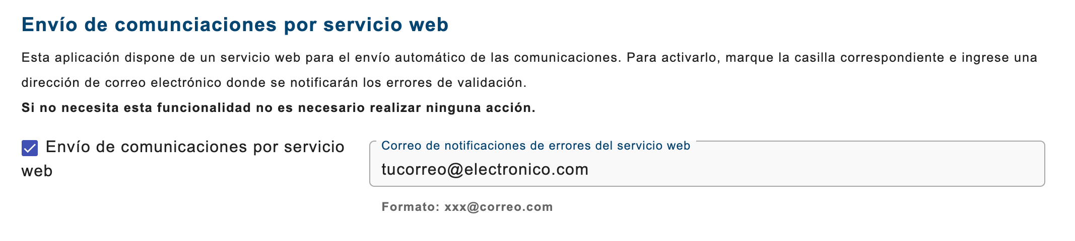 Activar envío por servicio web en SES Hospedajes